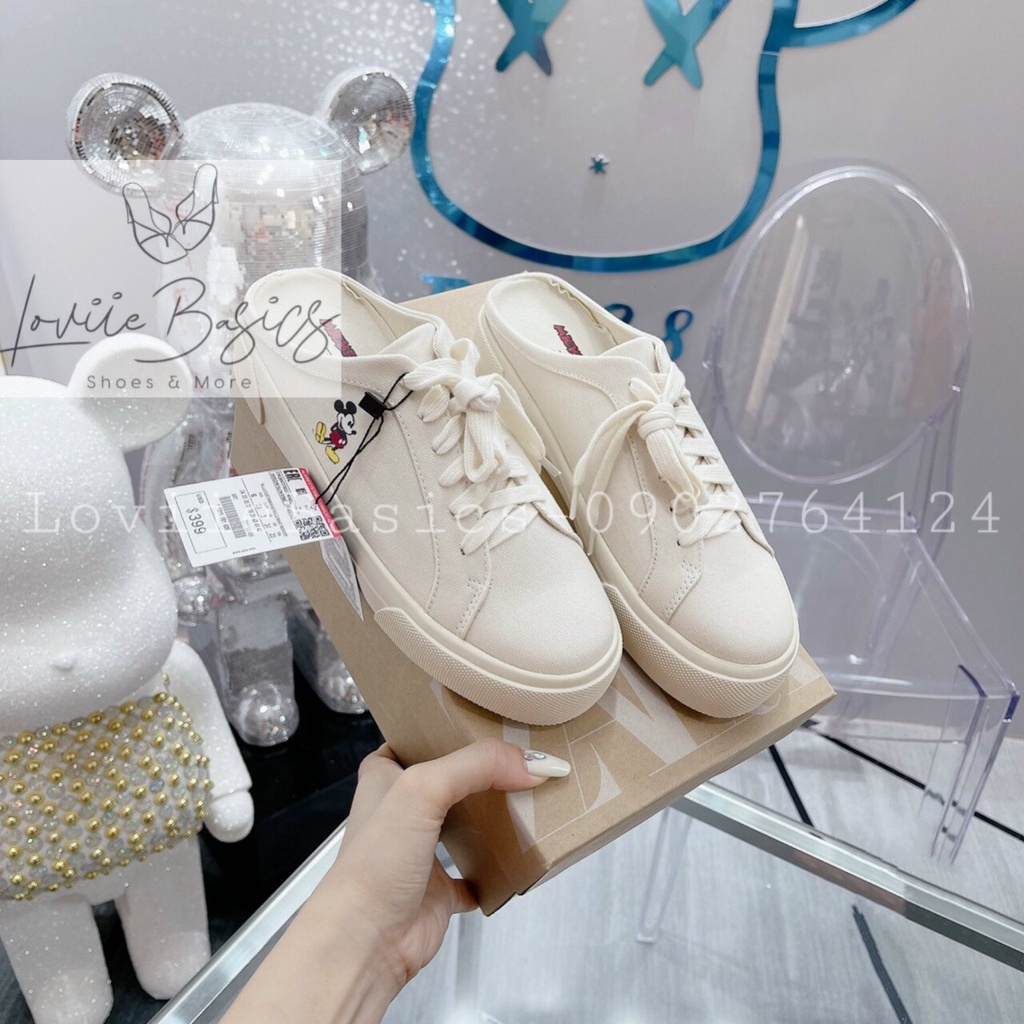 GIÀY SỤC LOVIIE BASICS - GIÀY THỂ THAO ĐẠP GÓT CHUỘT MICKEY - SỤC BATA NỮ THỜI TRANG 2CM B220102