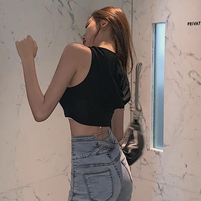 Áo Tank Top Màu Trơn Thiết Kế Quyến Rũ Phong Cách Hàn Quốc