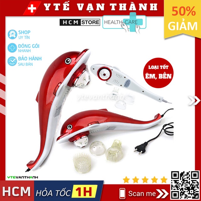 Máy Massage Cầm Tay Energy King LC-2002E (LC 2002) (3 Đầu Silicon) | Mát xa, Massa Cá Heo -VT0087
