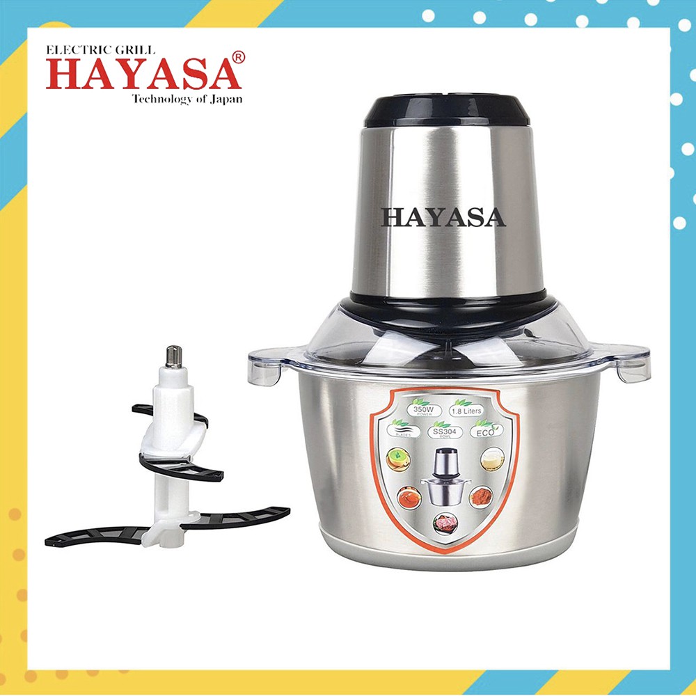 Máy Xay Thịt, Xay Thực Phẩm Đa Năng HAYASA HA-386 650W Cối Inox 1.3 lít