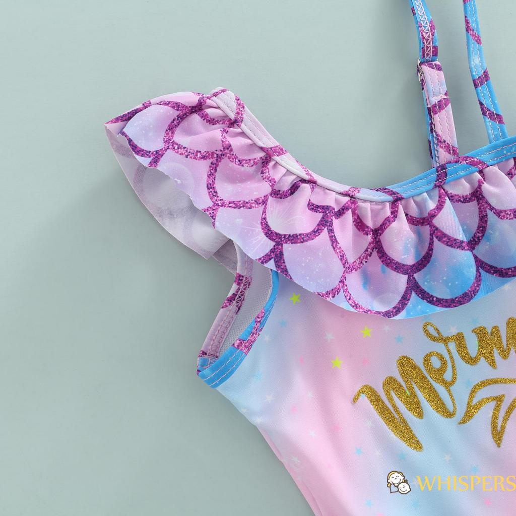 Whispers- Bikini Họa Tiết In Chữ Phối Bèo Họa Tiết Vảy Cá Màu Đồng Không Đối Xứng Cho Nữ