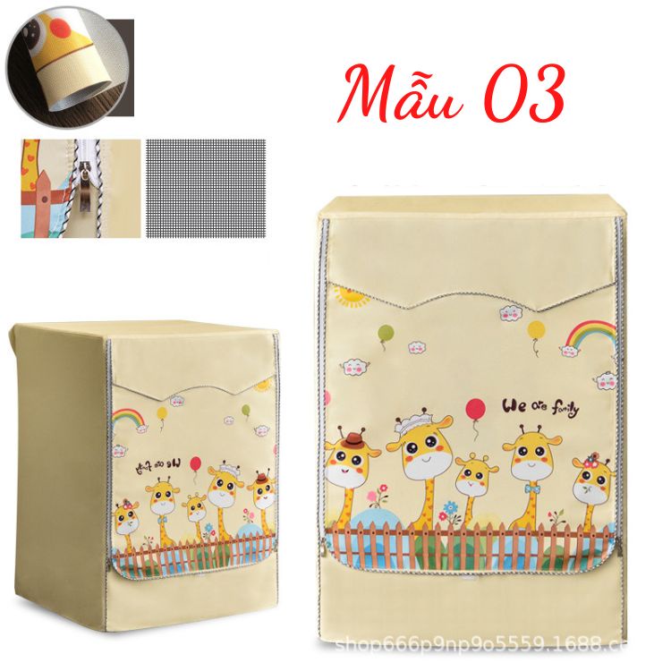 Vỏ bọc máy giặt cửa ngang, áo trùm vải bạt bền chống mưa nắng Dotina FL06