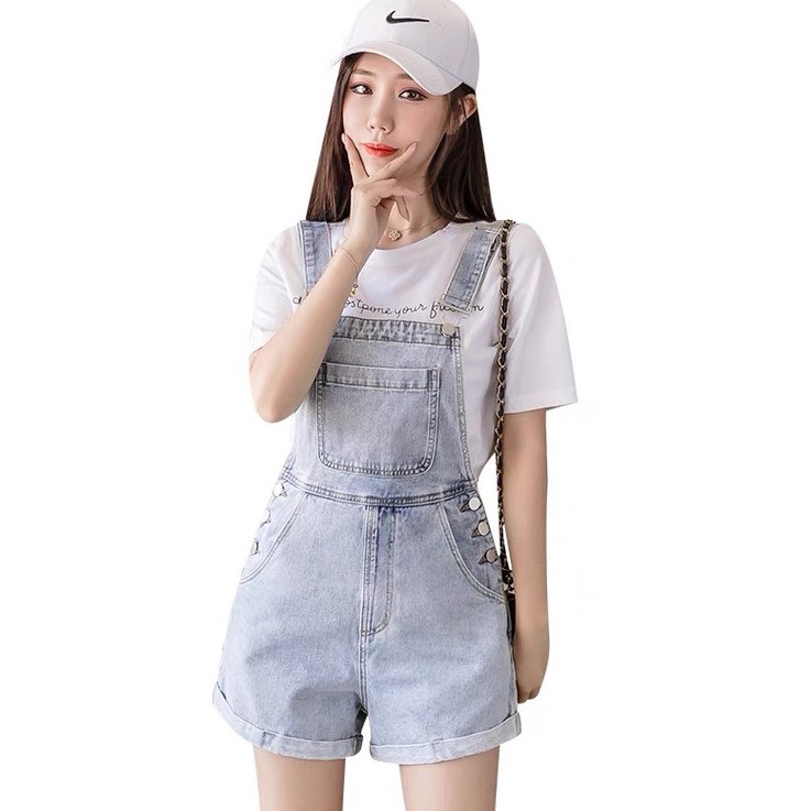 Yếm jean nữ ống rộng julido store, yếm nữ màu xanh cá tính cao cấp phong cách HÀN QUỐC 2021 yn0007 | BigBuy360 - bigbuy360.vn