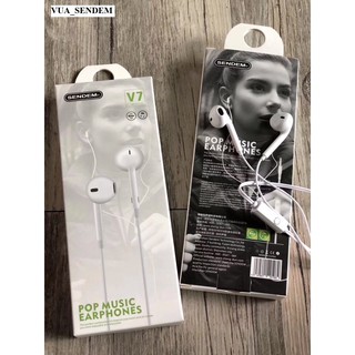 Tai nghe nhét tai Sendem V7 có mic - Âm thanh Siêu ấm bảo hành 1 năm