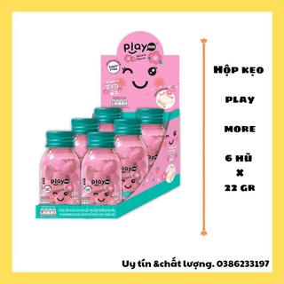 Kẹo Thái Lan _Hộp 6 hũ kẹo Playmore vị Đào  22g (6 hũ ×22g )
