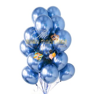 10 quả bong bóng xanh siêu nhũ ( bóng chorme )