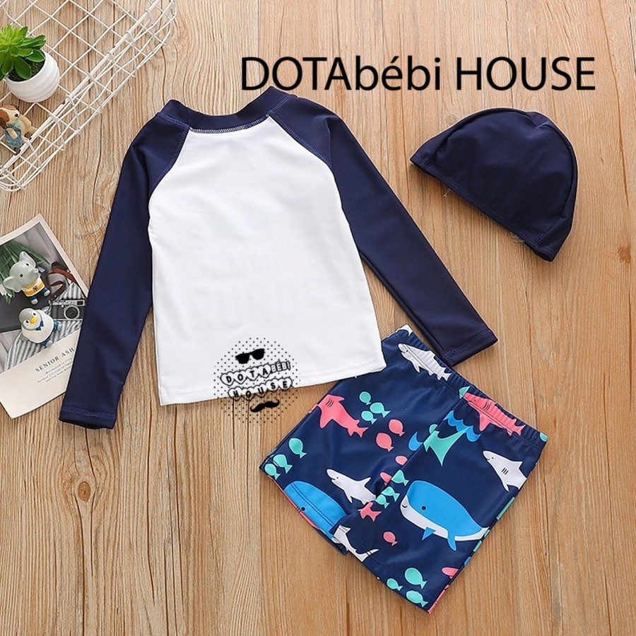 [23-48kg][có nón] Đồ bơi tay dài size đại cho bé lớn - DOTAbébi HOUSE