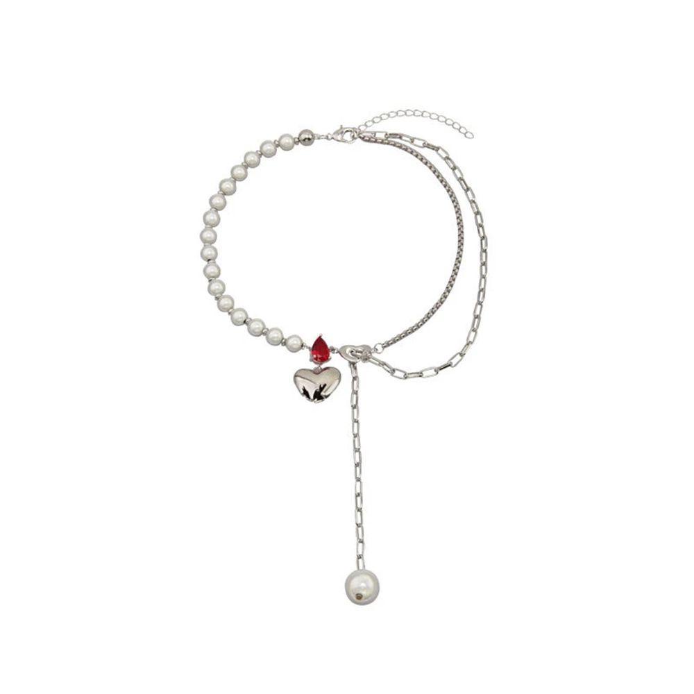 AROMA Vòng cổ Mặt Trái Tim Đính Hạt Dạ Quang Thời Trang Cho Nữ