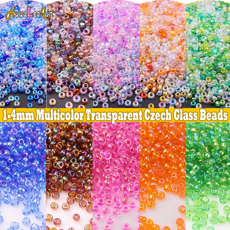 2mm Nhiều Màu Trong Suốt Séc Hạt Thủy Tinh AB Rời Miếng Đệm Hạt Cho Kim Chỉ Trang Sức Làm DIY May Ma