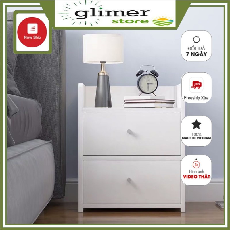 Kệ gỗ đầu giường, tủ tab 2 ngăn để đồ tiện ích gỗ MDF siêu bền - Kệ Tab Đầu Giường Đa Năng Nội Thất Nhà Cửa