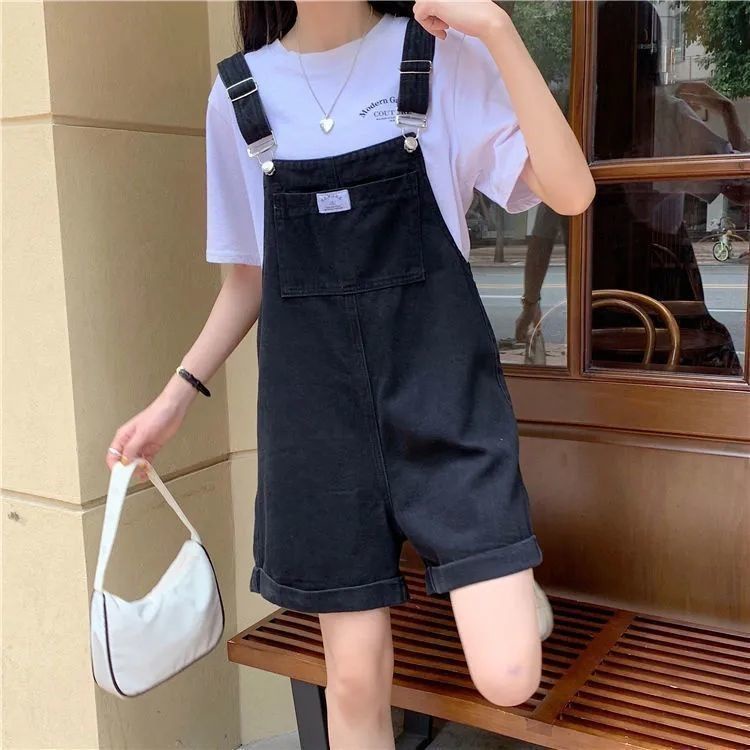 2022 Quần áo nịt Denim ngắn mùa hè mới thả Capris Quần đùi dài của Nhật mặc áo xoay.