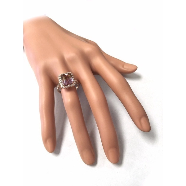 Nhẫn Đính Hôn Màu Vàng Hồng Đính Đá Quý Tự Nhiên Cá Tính Dành Cho Cô Dâu