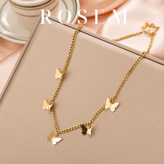 Dây chuyền nữ chocker gắn cánh bướm ngôi sao cá tính