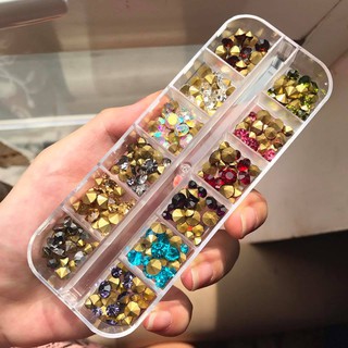 Set đá chân nhọn mix size 12 màu