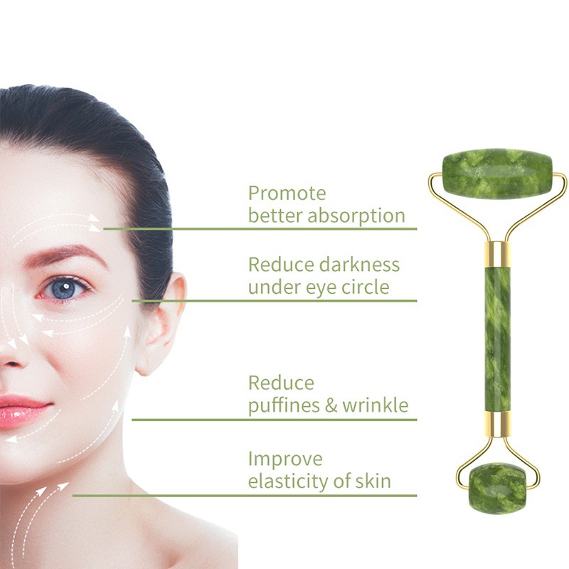 Thanh lăn/Tấm guasha SUAKE bằng đá ngọc bích massage mặt độc đáo