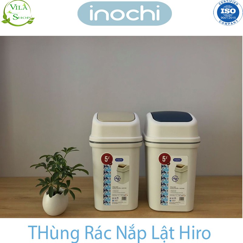 Thùng Rác Nhựa Nắp Lật, Thùng Rác Thông Minh 5L Inochi, Làm Sọt Rác Văn Phòng, Khách Sạn, Đựng Rác Gia Đình