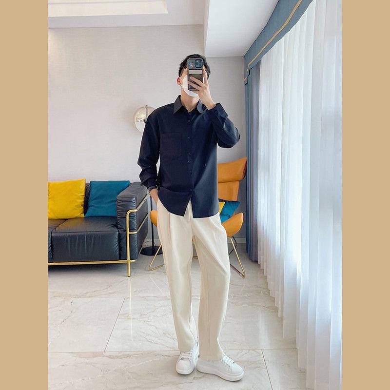 Áo Sơ Mi Dài Tay Không Cần Ủi Phong Cách Mùa Xuân Thu Thời Trang Thường Ngày Cho Nam