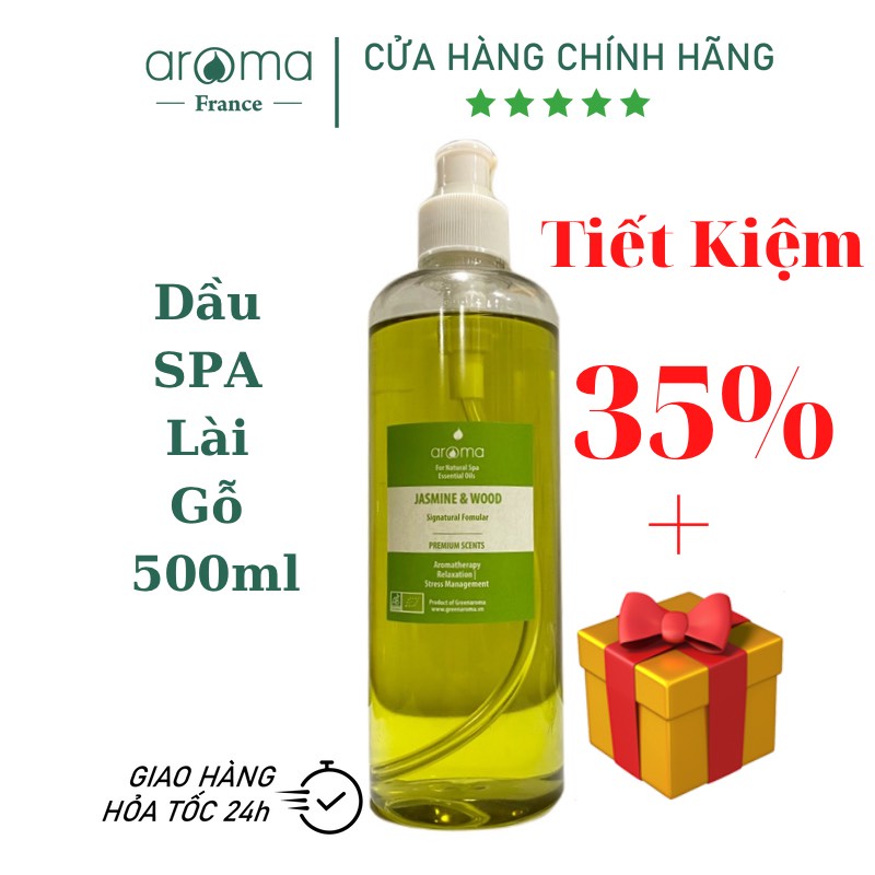 Dầu Massage Aroma thiên nhiên Hoa lài &amp; Tuyết tùng Jassmine &amp; Cedarwood 500ml