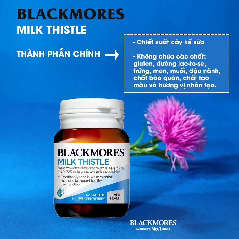 Viên uống bổ gan Milk Thistle Blackmores Úc giải độc tố 42 viên