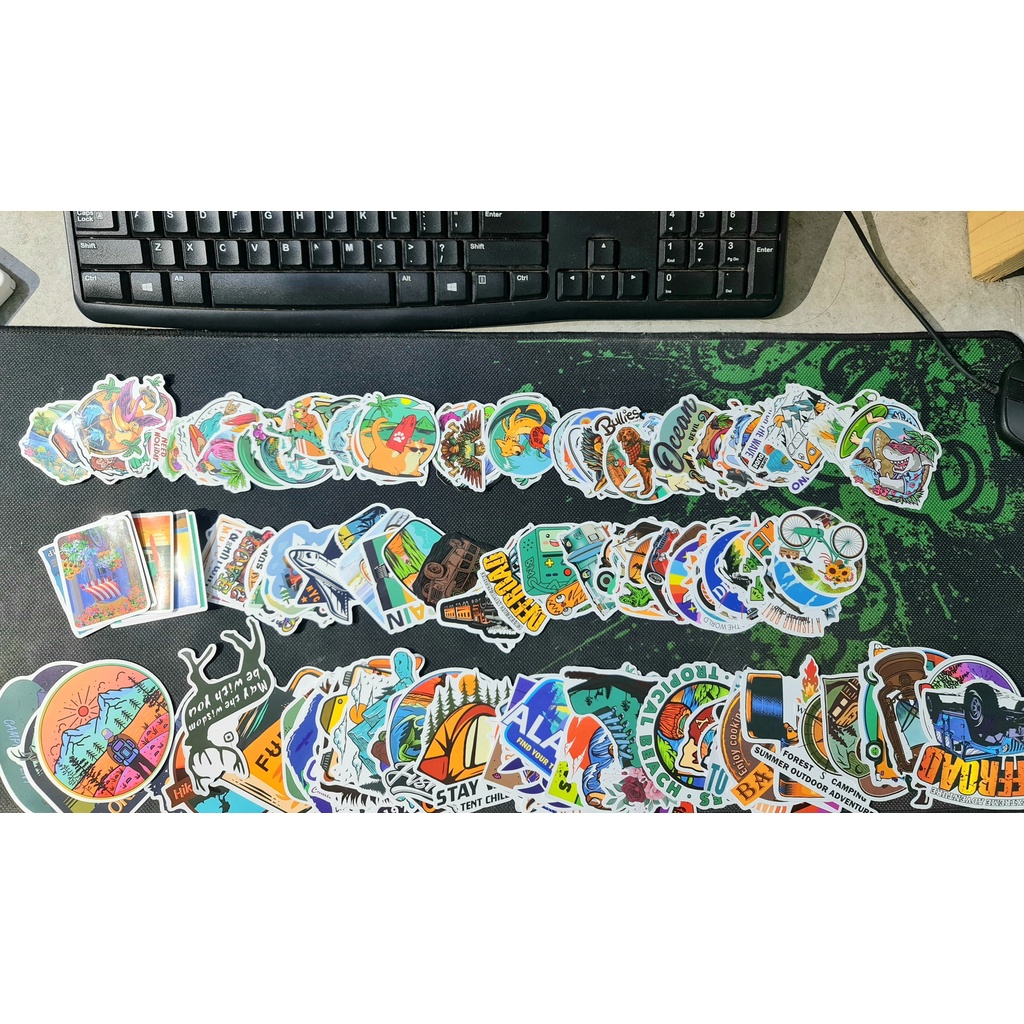 Sticker chủ đề camping hình dán trang trí  phượt du lịch