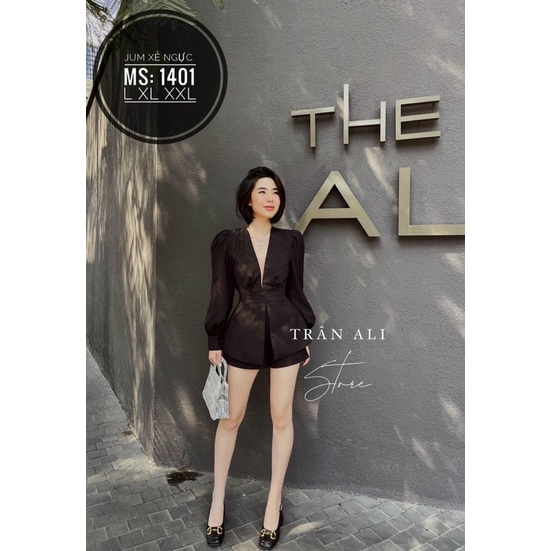 Jum/ Set áo cổ V liền quần