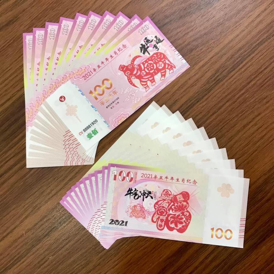 Tiền 100 Macao Hình Con Trâu Lì Xì Tết 2021 - Tien Macao Hinh Con Trau