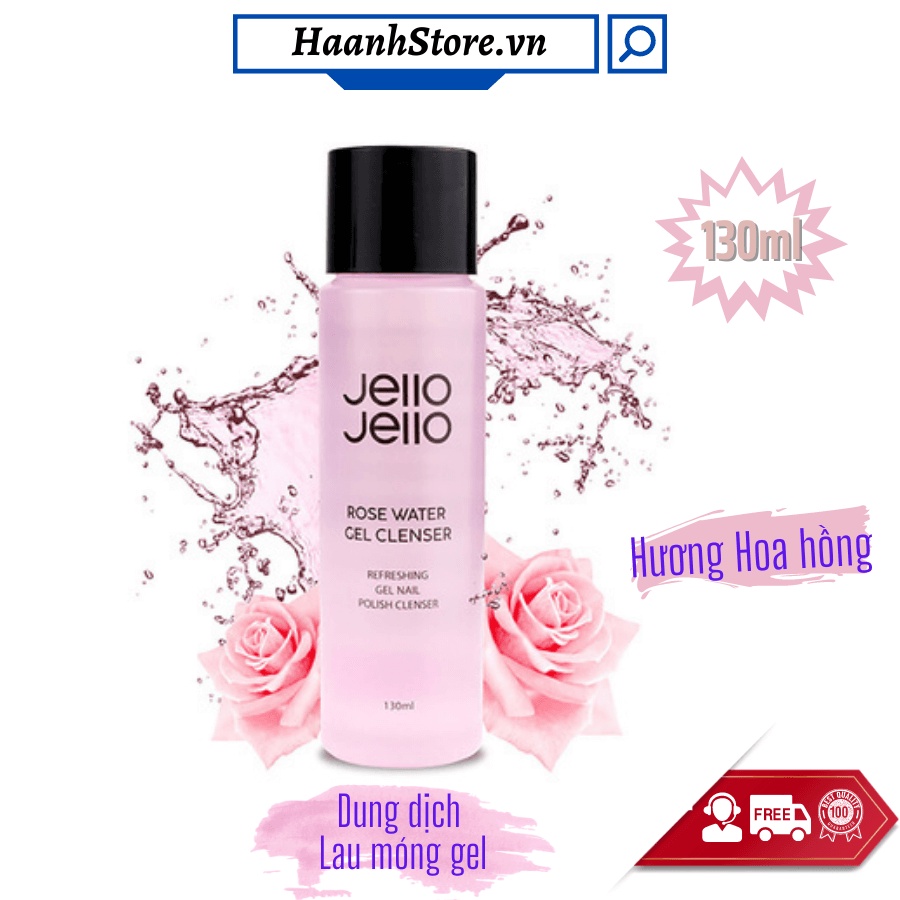 Dung dịch lau móng tay gel cao cấp Hàn quốc Jello Jello chính hãng hương hoa hồng 130ml