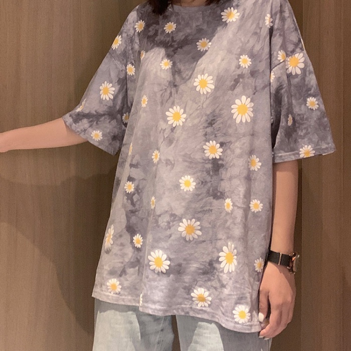 Đầm Thun Ngắn Tay Mùa Hè Dáng Rộng Phong Cách Hàn Quốc Mới Cho Nữ