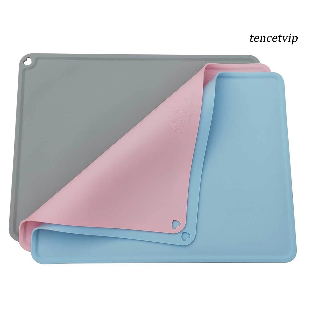Tấm đệm lót tô đựng thức ăn thú cưng bằng silicone chống trượt tiện lợi