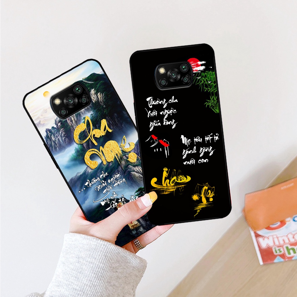 Ốp lưng Xiaomi Poco X3 / Poco X3 Pro in hình phong cách chữ thư pháp cha mẹ, tài lộc