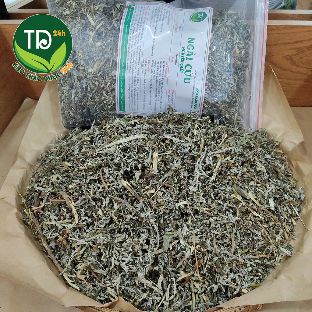 [1kg] Ngải cứu khô nguyên chất, xông giải cảm, điều kinh, an thai, ôn hòa khí huyết, lưu thông máu | Kho thảo dược 24h