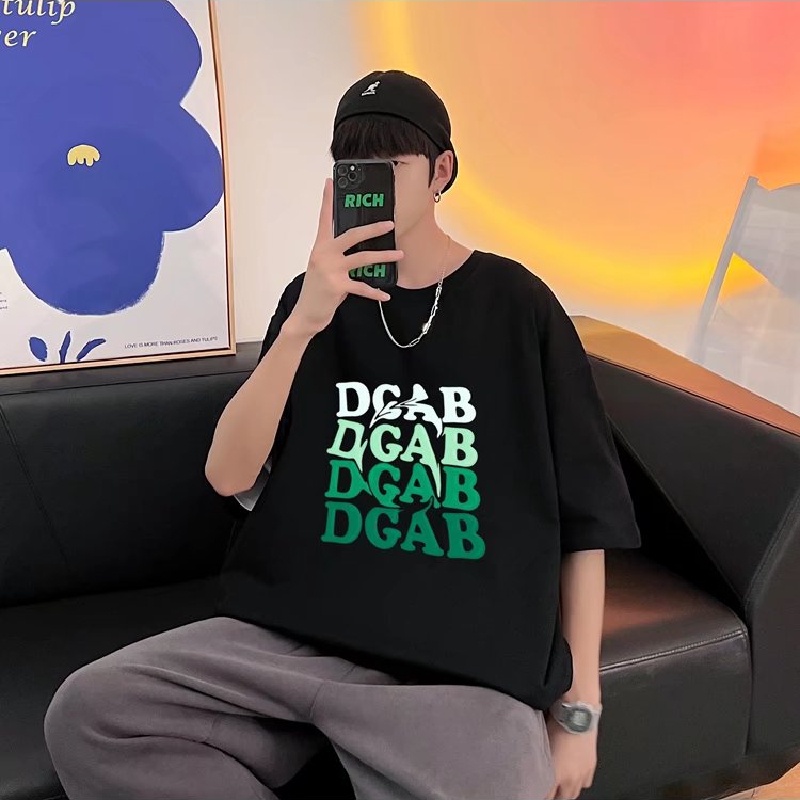 Áo Thun Tay Ngắn Dáng Rộng In Chữ Thời Trang Mùa Hè Cho Nam Và Nữ size M-5XL