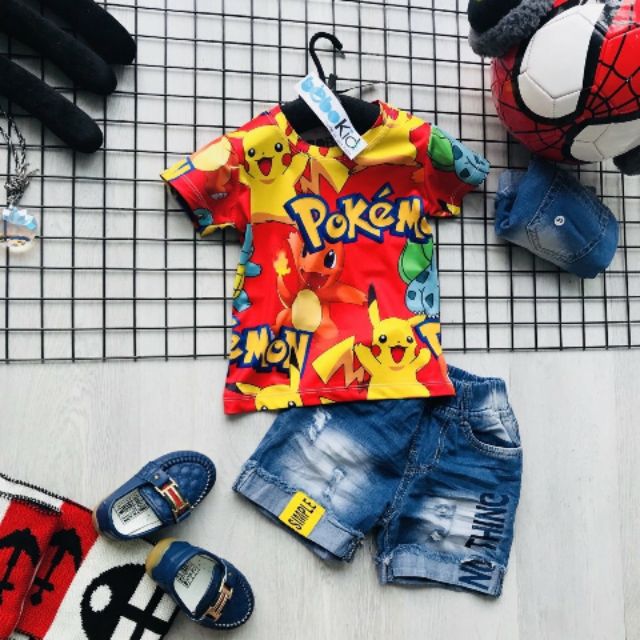 Set bé trai áo thun quần jean