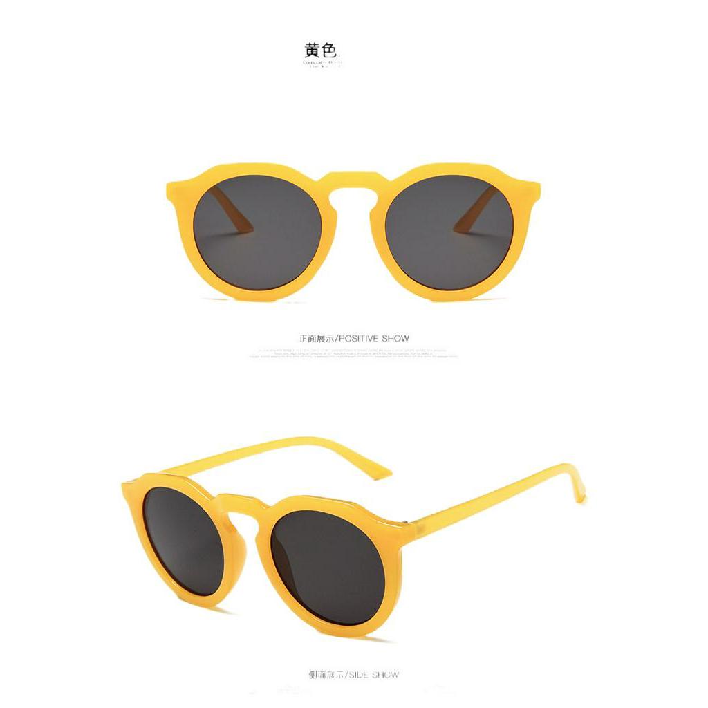 Kính mát gọng tròn nhỏ chống tia UV400 thời trang cho nữ