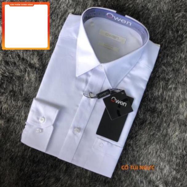 Sơ mi trắng dài  tay OWEN - AR221197Dt1,chất liệu modal