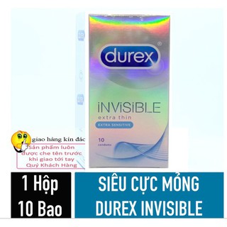 [Chính hãng] Bao Cao Su Siêu Mỏng Durex Invisible Extra Thin - che tên sản phẩm