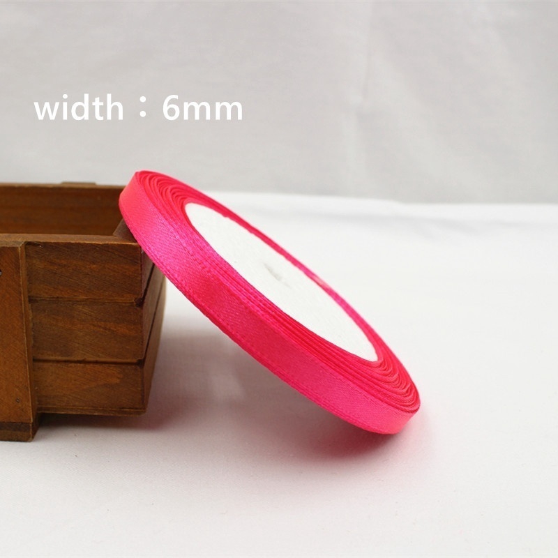 Set 3 Cuộn Dây Ruy Băng Lụa Satin 6mm X 25yard Dùng Trang Trí Tiệc Cưới