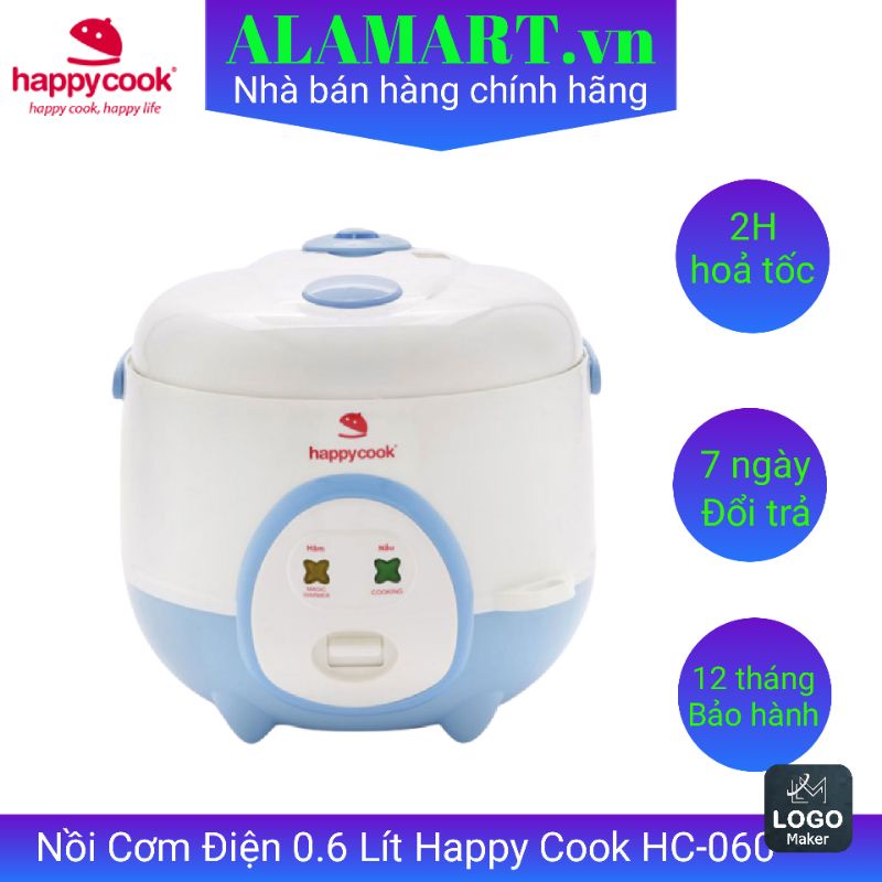 Nồi cơm điện Happy Cook 0.6 lít HC-060 Xanh