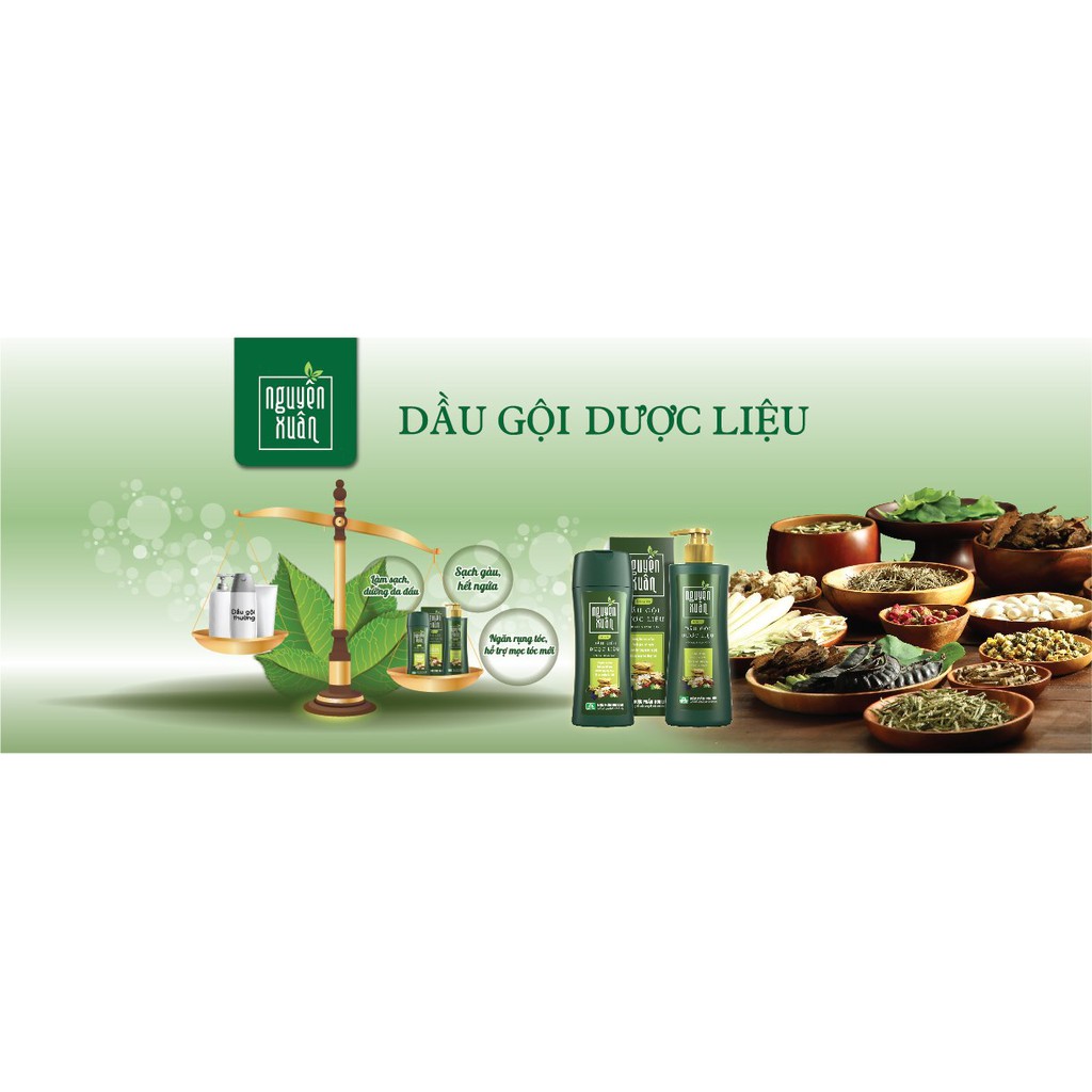 Dầu Gội Dược Liệu Nguyên Xuân Xanh 250ml - Dưỡng Tóc, Phục hồi hư tổn