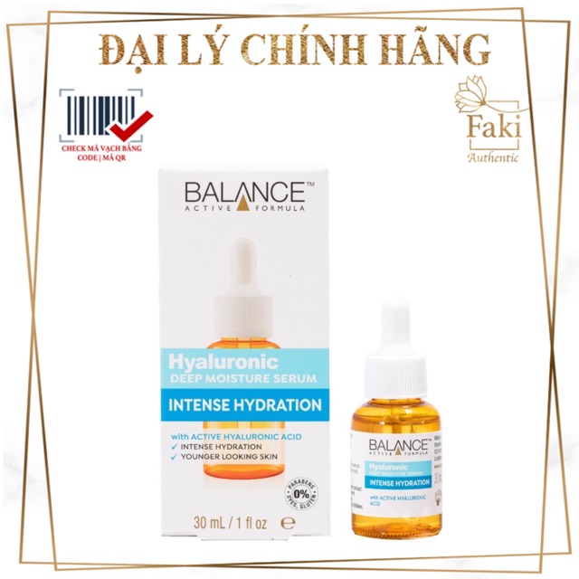 Tinh chất dưỡng ẩm, cấp nước Balance Hyaluronic Deep Moisture Serum 30ml - Serum Balance