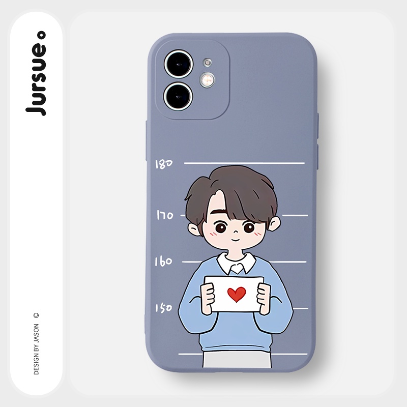Ốp lưng JURSUE mềm hoạt hình cặp đôi dễ thương đẹp Cho iPhone 14 13 12 11 Pro Max SE 2020 X XR XS 8 7 ip 6S 6 Plus Y2429