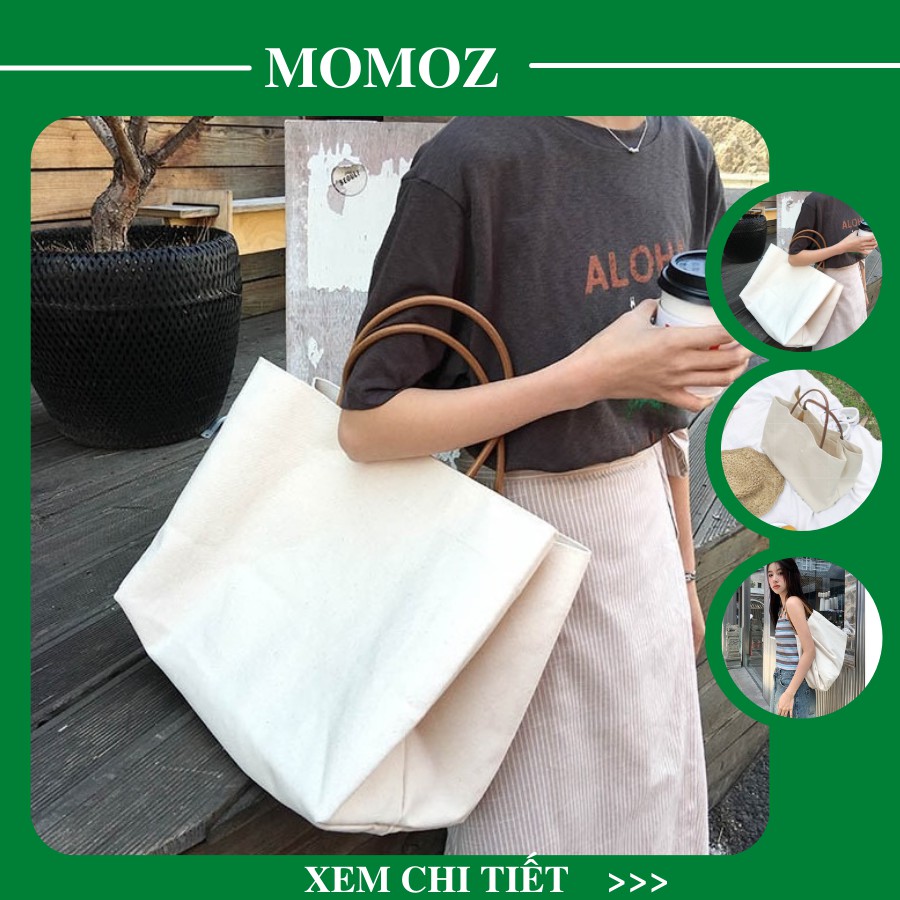 Túi tote vải Canvas nữ cỡ lớn - Túi xách nữ vintage phong cách Hàn Quốc