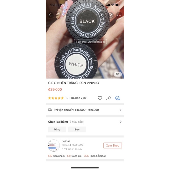 GEL NHỆN TRẮNG ĐEN VINIMAY