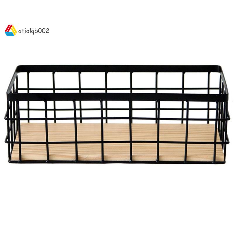 Giá đỡ treo tường bằng sắt kèm bảng gỗ dùng trang trí nhà cửa