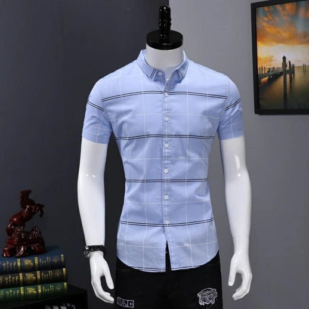 Áo Sơ Mi Nam Ngắn Tay Caro Pari Thời Trang Cao Cấp PONIVA Chất Vải Cao Cấp Mềm Mại Thấm Hút Mồ Hôi Tốt