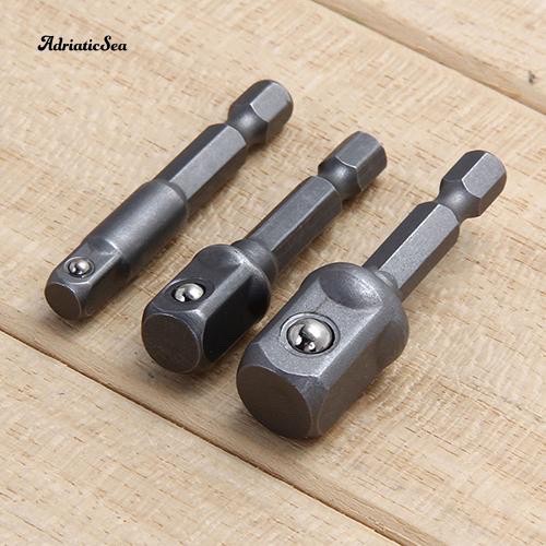 [NPS] Bộ 3 thanh Lục Giác nối dài Gắn Đầu Máy Khoan Bắt Vít 1/4" 3/8" 1/2"