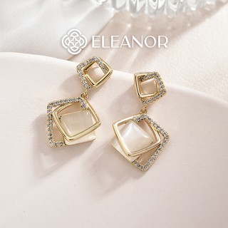 Bông tai nữ chuôi bạc 925 Eleanor Accessories hình vuông khối phụ kiện trang sức dễ t thumbnail