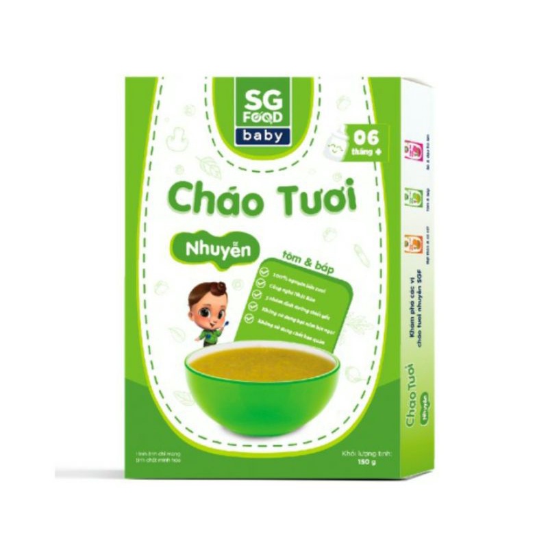 Cháo nhuyễn tôm và bắp cho bé nhỏ của SG food