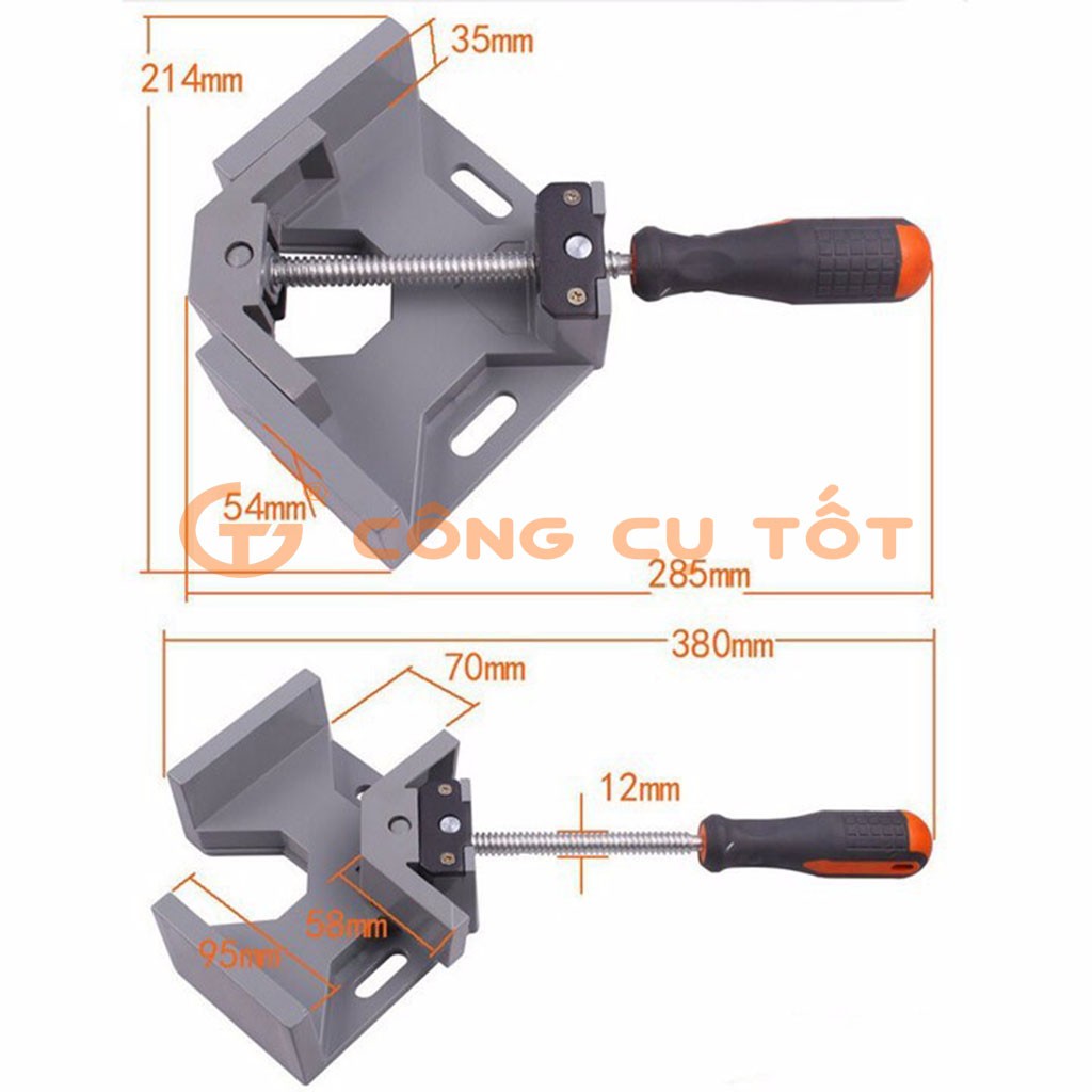 Eto kẹp bàn, kẹp gỗ góc vuông 1 tay cầm thông minh