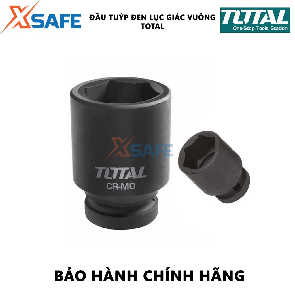 Đầu tuýp đen lục giác vuông 1 inch TOTAL tuýp lục giác kích thước 19 - 48mm chiều dài 90 - 92mm chất liệu thép CrMo